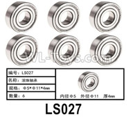 HG P602 Parts-407-LS027,Rolling bearings-Φ5x11x4mm,Total 6pcs,HG P602 1/12 Parts